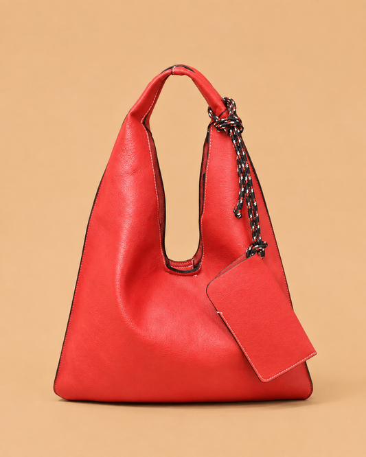 Bolso Hobo Rojo con Cordón Martina K