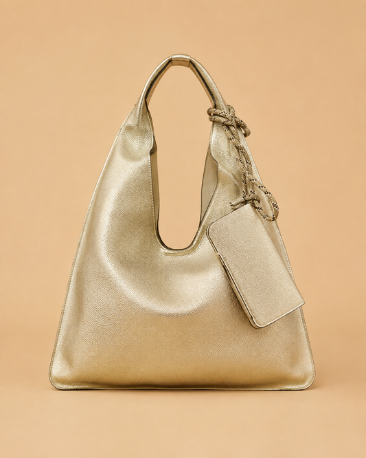 Bolso Hobo Dorado de Asa Ancha Martina K