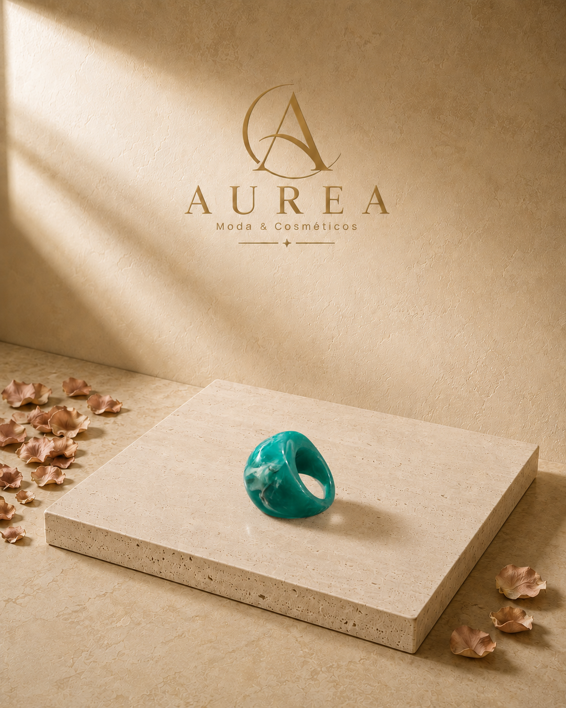 Anillo Turquesa Marmoleado