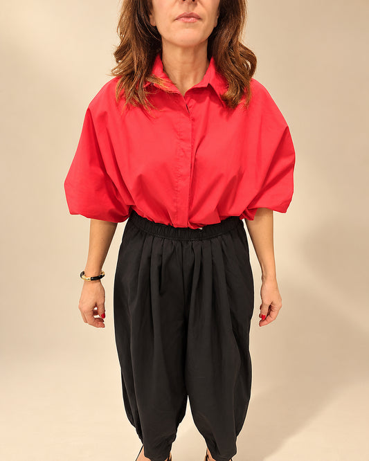 Blusa Globo de Cuello Camisero