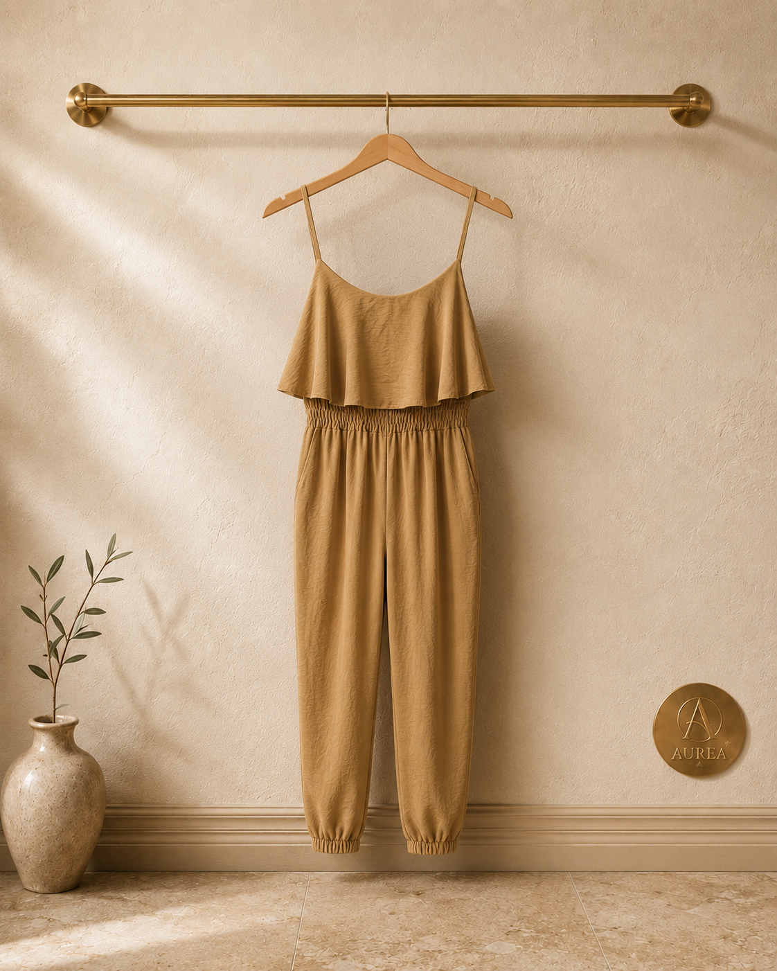 Mono Beige de Tirantes con Volante
