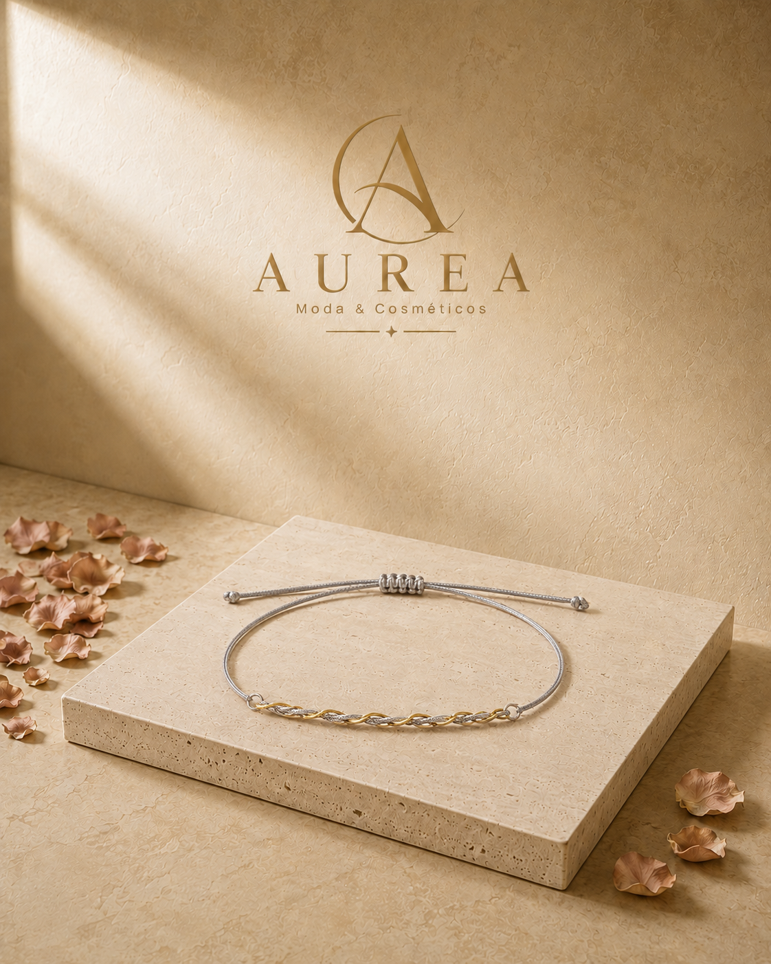 Pulsera Ajustable Torsade Gris