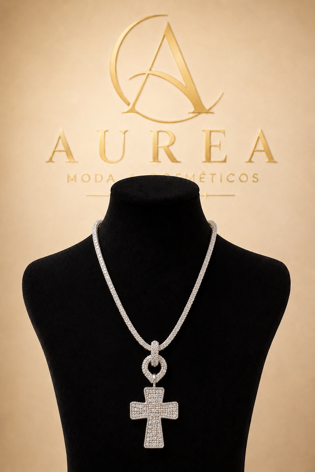 Collar Cruz Éclat Plata