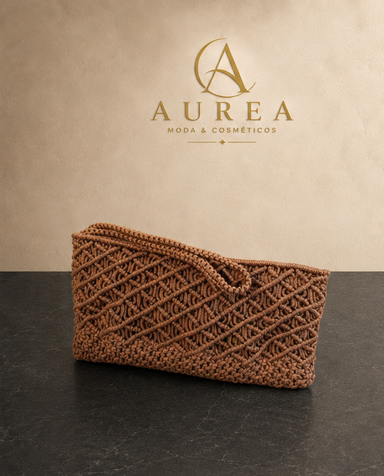 Bolso Clutch Macramé Amira color granate de AUREA