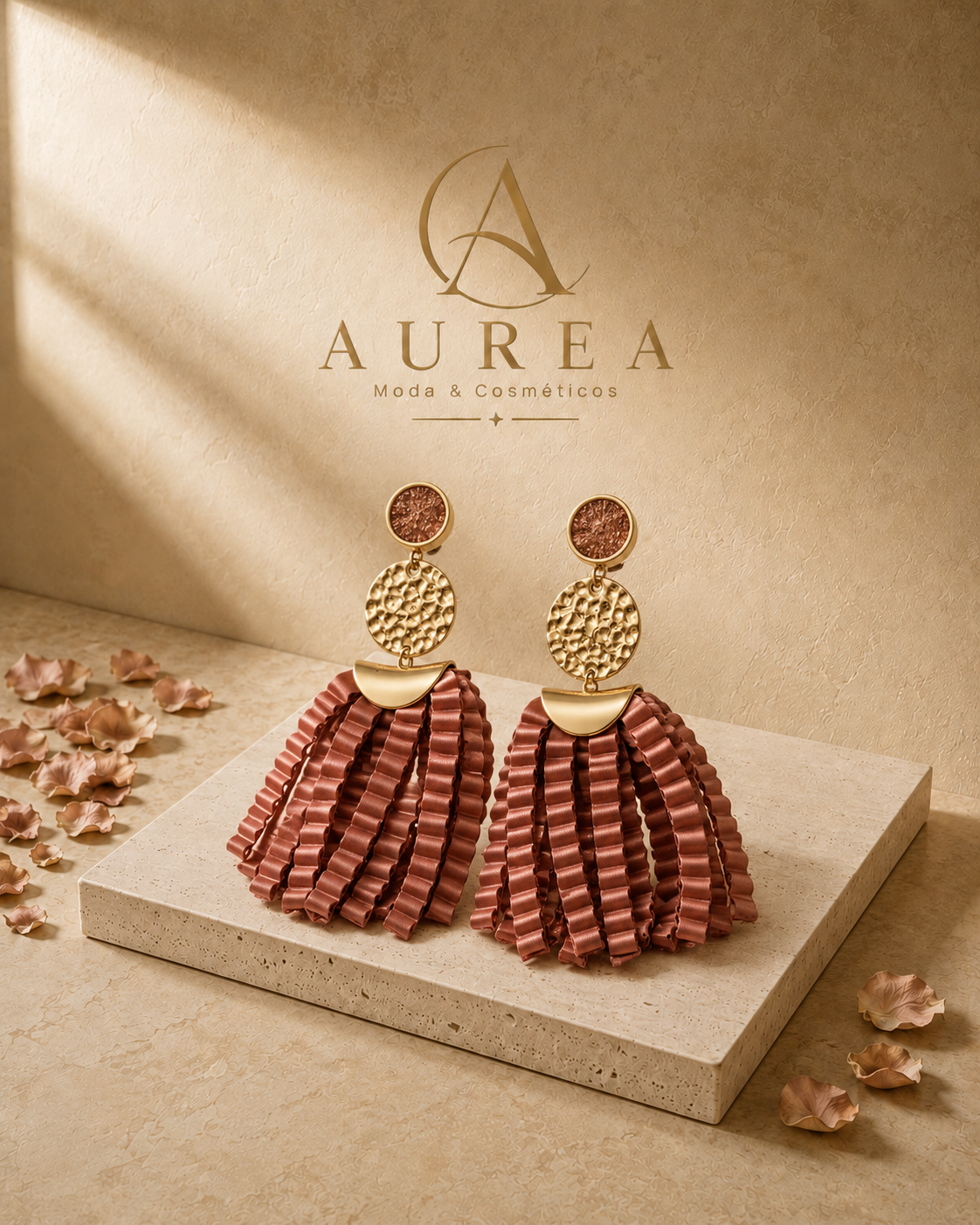 Pendientes Flecos Cobre Selene