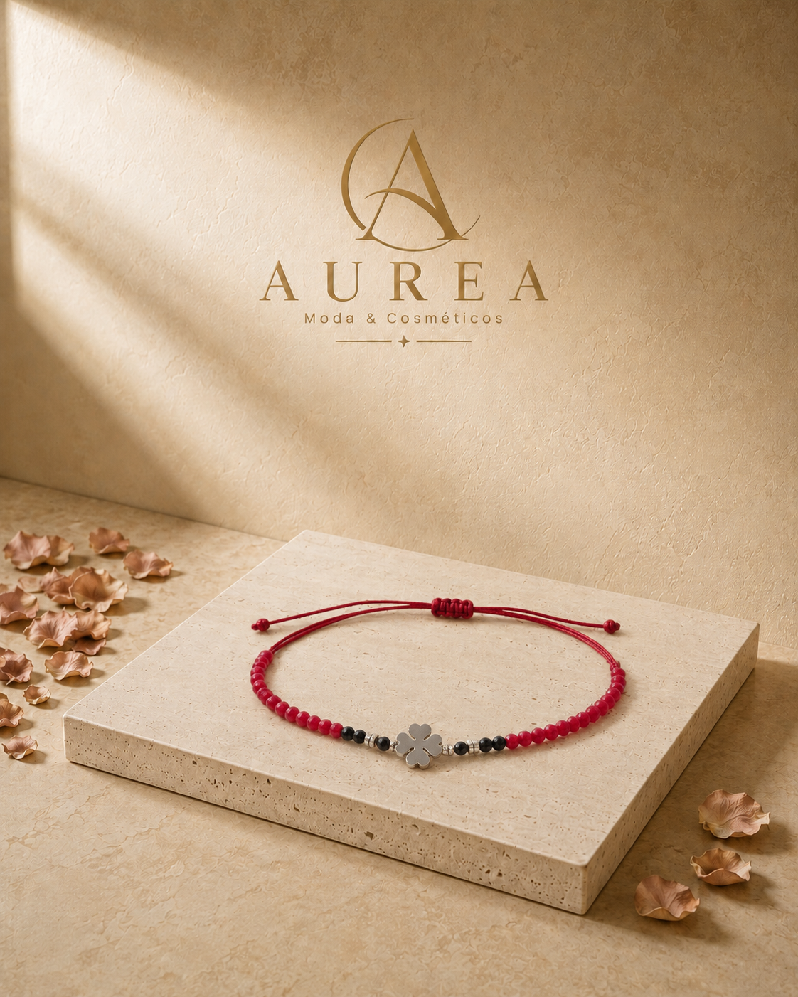 Pulsera Ajustable Trèfle Rubí