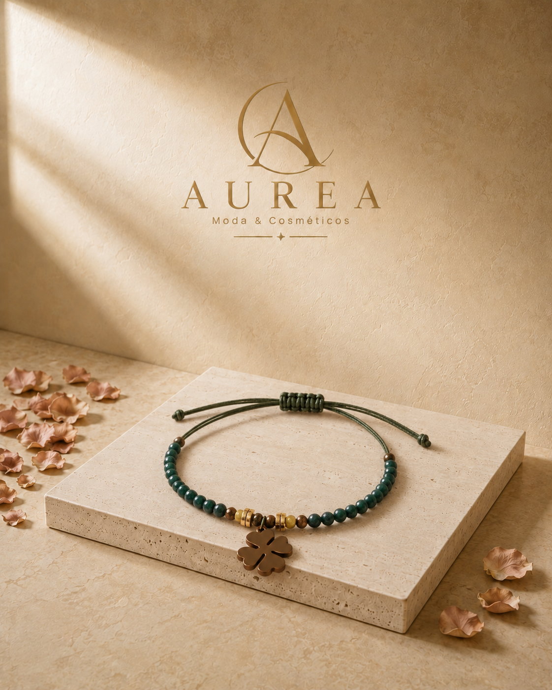 Pulsera Ajustable Trèfle Émeraude
