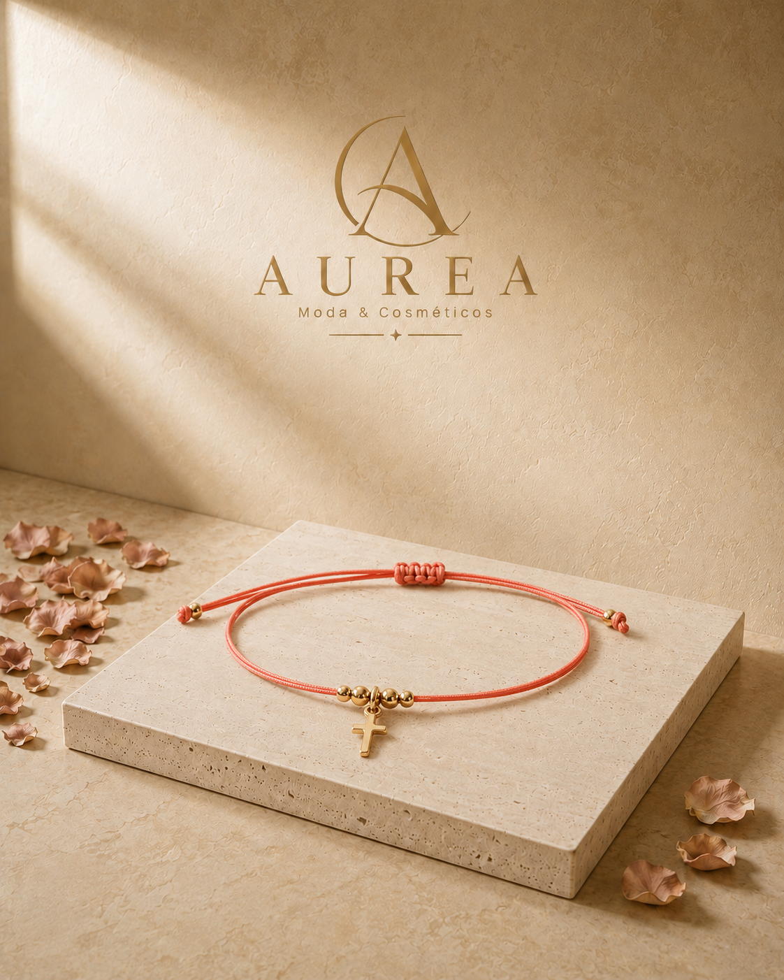 Pulsera Ajustable Croix Corail