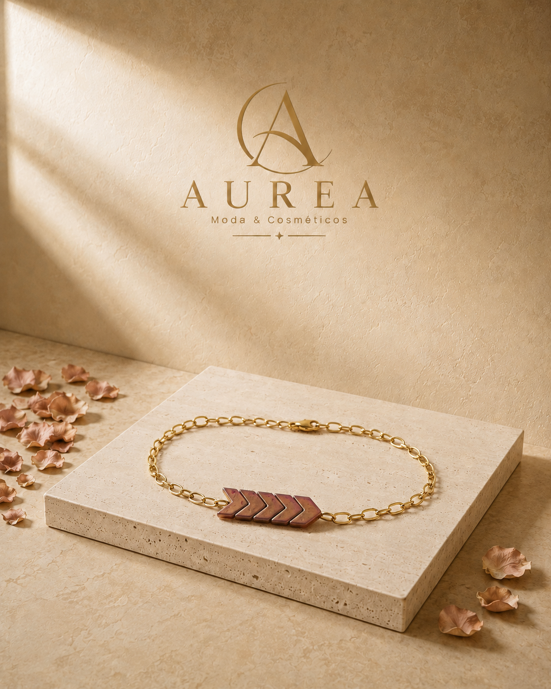 Pulsera Dorée Flèche Rosée