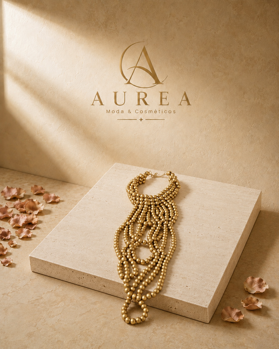 Collar Cascada color dorado de AUREA