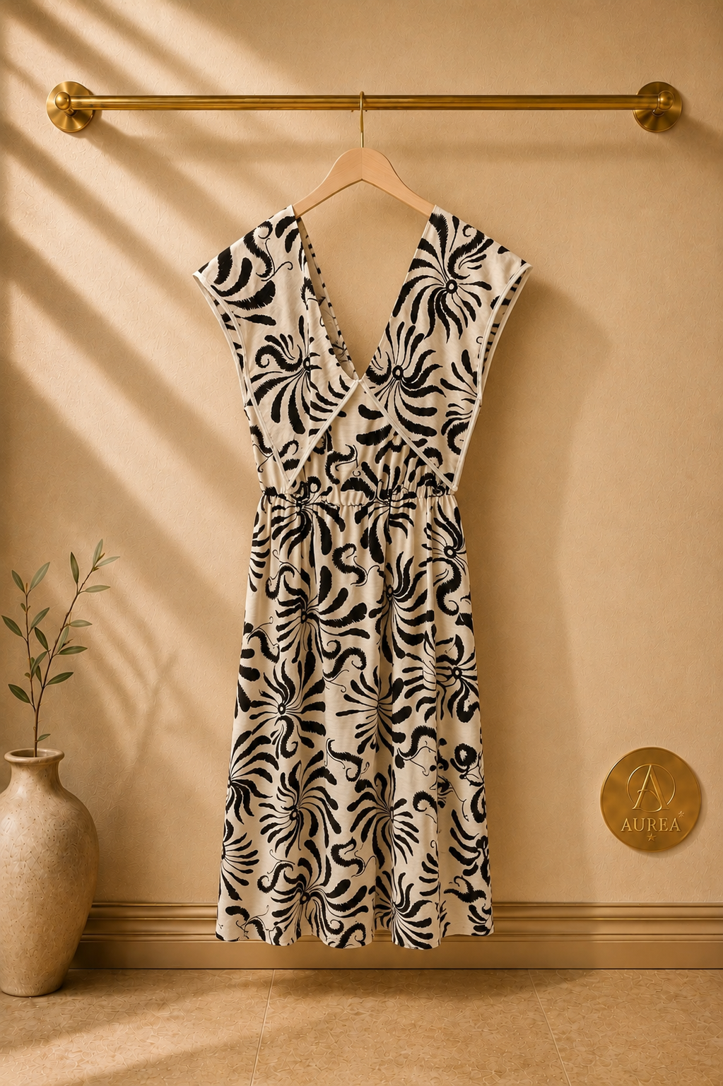 Vestido Estampado Escote Cruzado