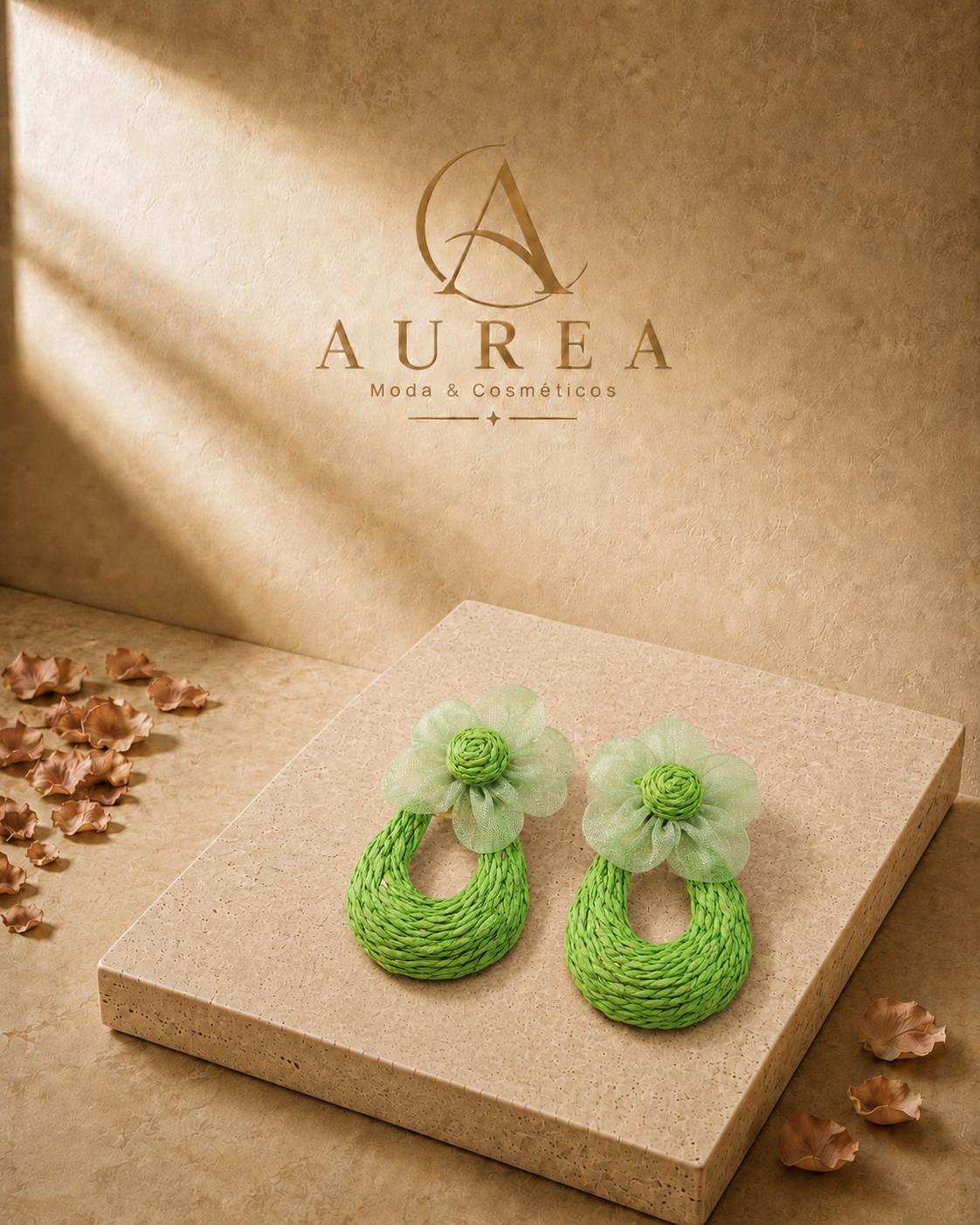 Pendientes Flor con Aro Trenzado