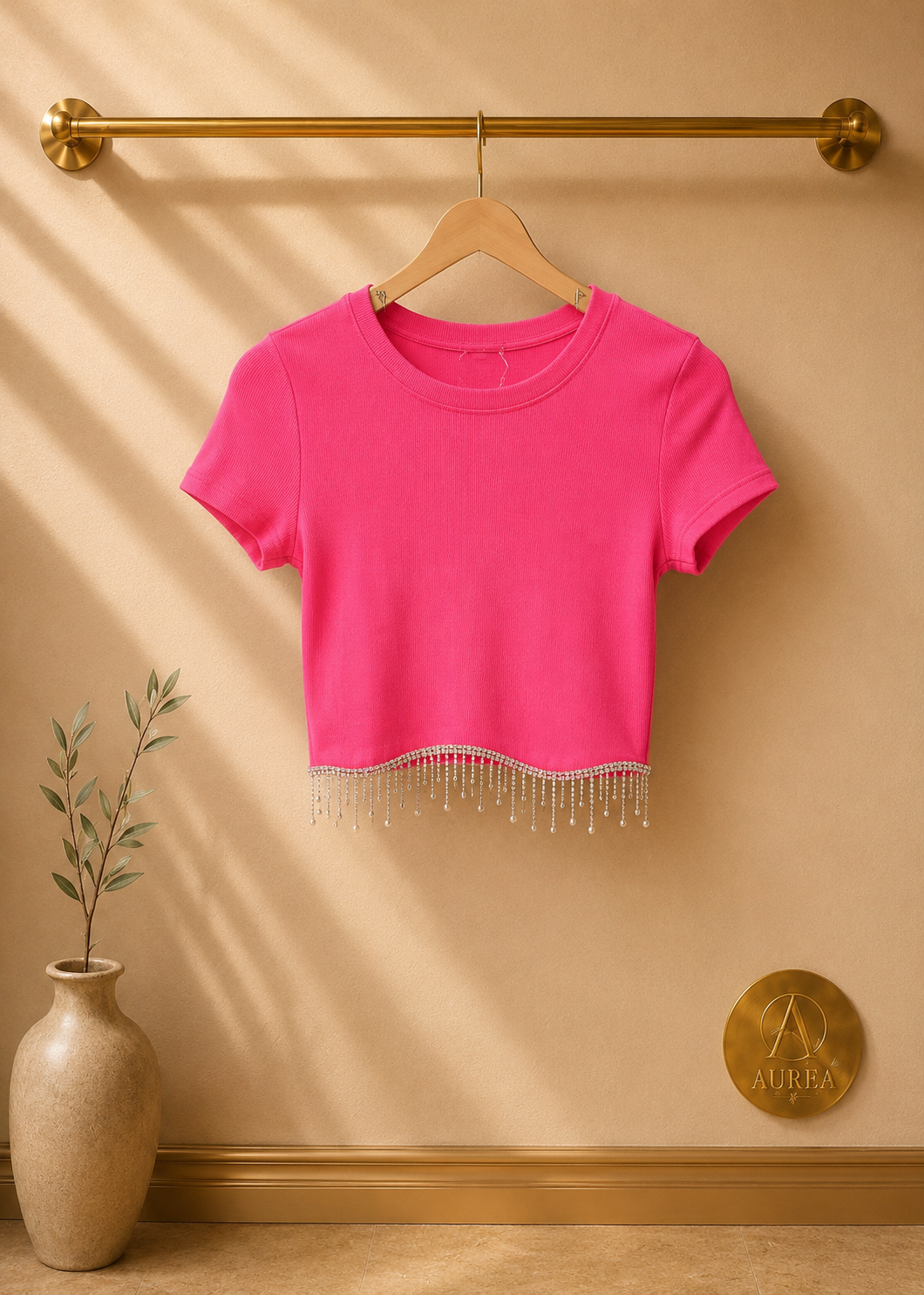 Top Crop con Flecos Brillantes