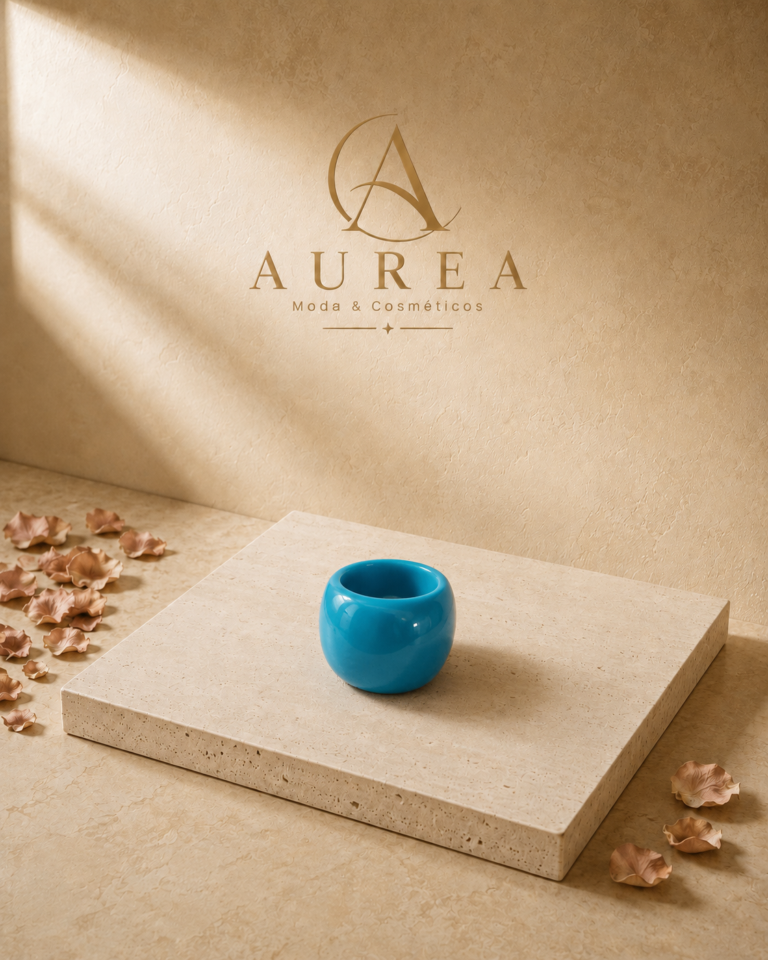 Anillo Azul Efecto Piedra