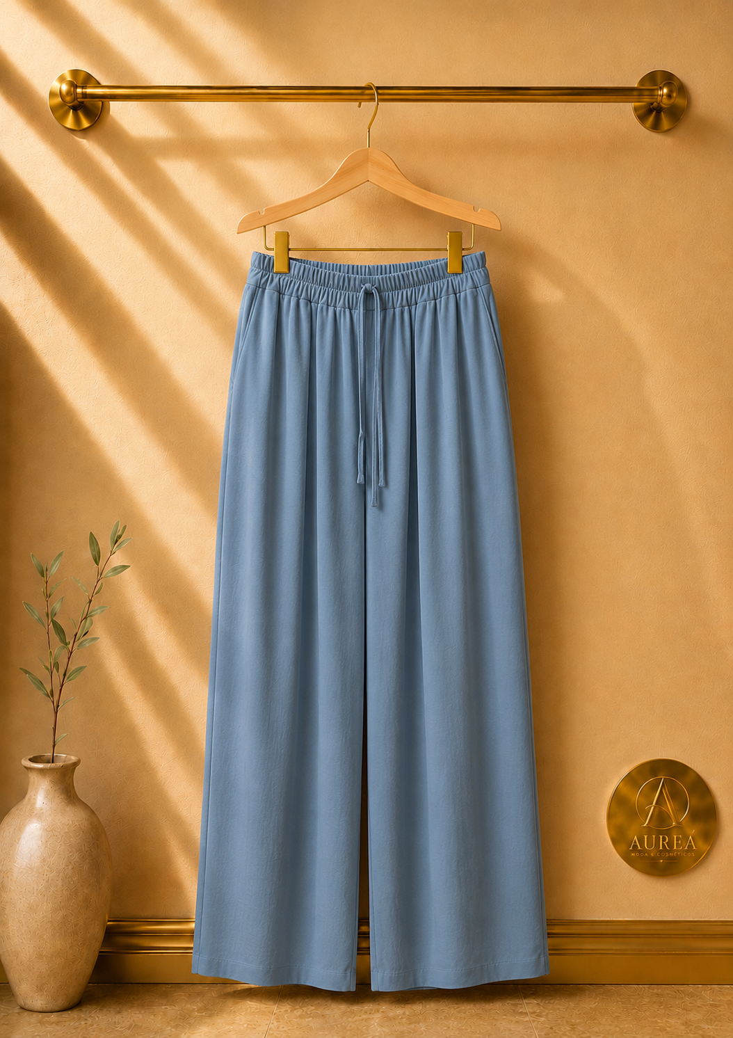 Pantalón Palazzo Fluido con Cordón Ajustable
