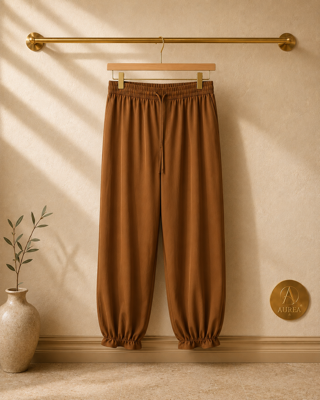 Pantalón fluido Camel