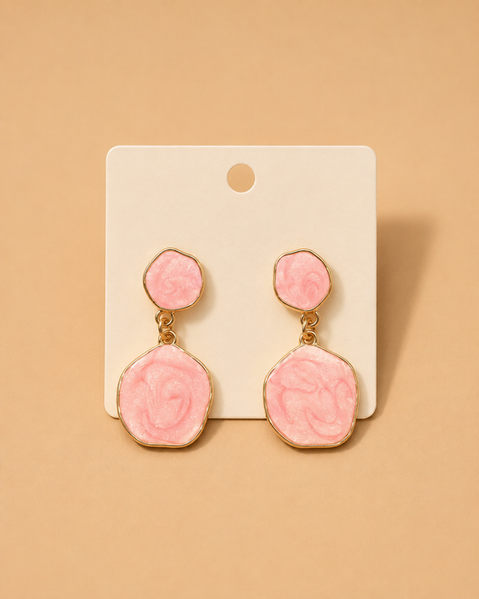 Pendientes Rosas de Doble Medallón Floral