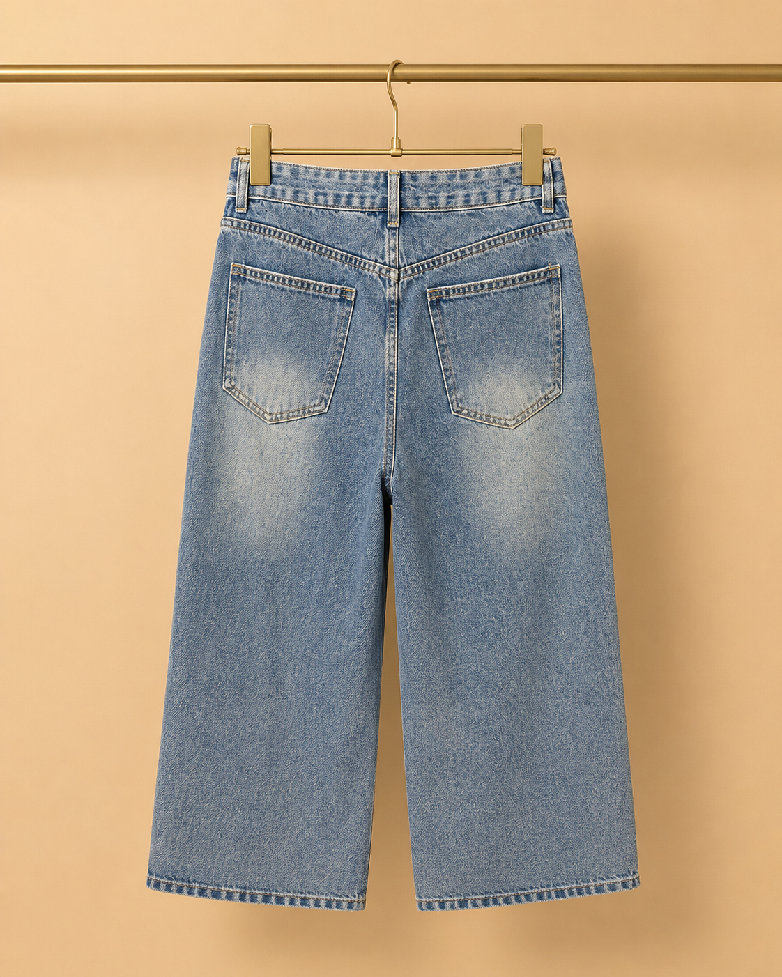 Vaquero Denim de Pierna Ancha con Panel JOT