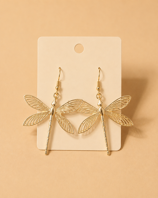 Pendientes Dorados Libélula de Filigrana