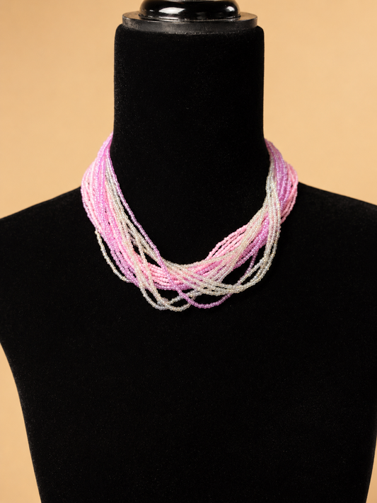 Collar Rosa de Cuentas Finas