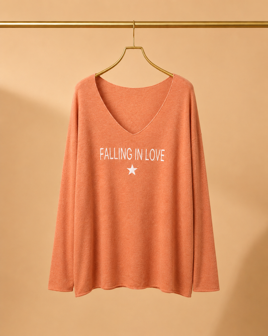 Camiseta Manga Larga Falling in Love Coral