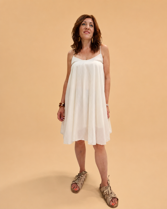 Vestido Blanco Fluido de Tirantes JOT