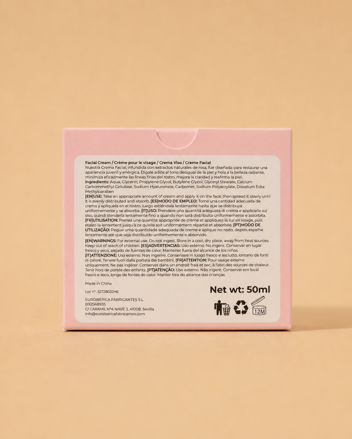 Crema Facial Kiss Beauty Esencia Árabe con Ácido Hialurónico – 50 m