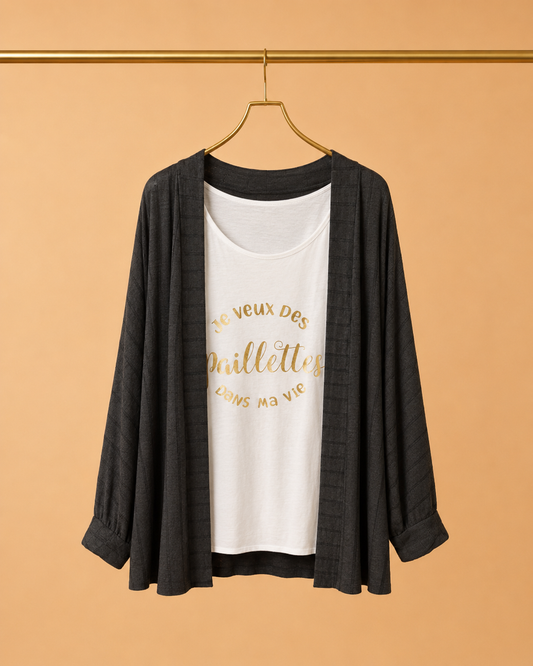 Top Doble Capa Negro y Blanco