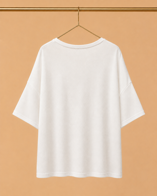 Camiseta Oversize Blanca de Escote V
