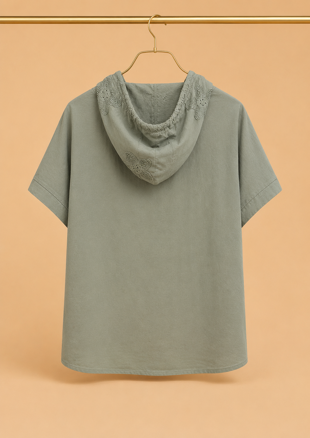 Blusa con Capucha y Flores Bordadas JOT
