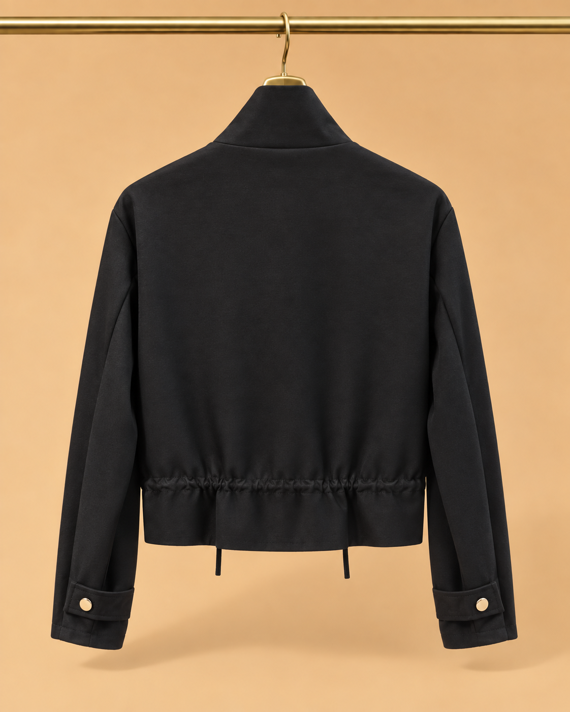 Chaqueta Utility Negra con Botones Dorados