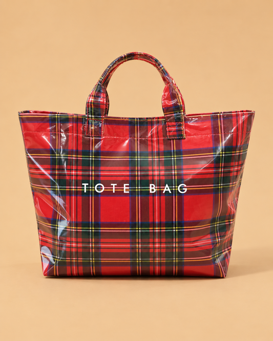 Bolso Tote Rojo de Cuadros Escoceses
