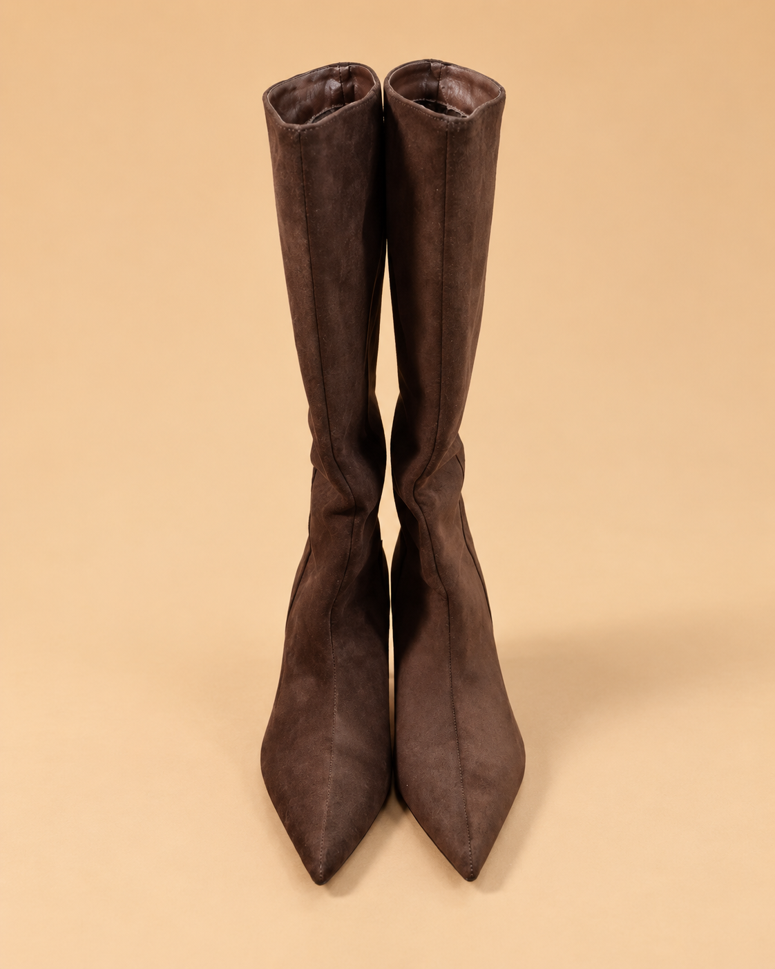 Botas Altas Marrón Chocolate de Punta Fina