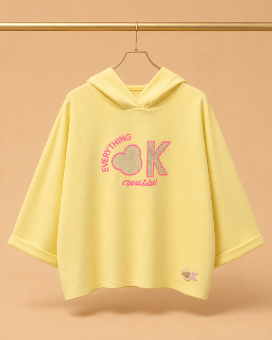 Sudadera Amarilla con Capucha Everything OK
