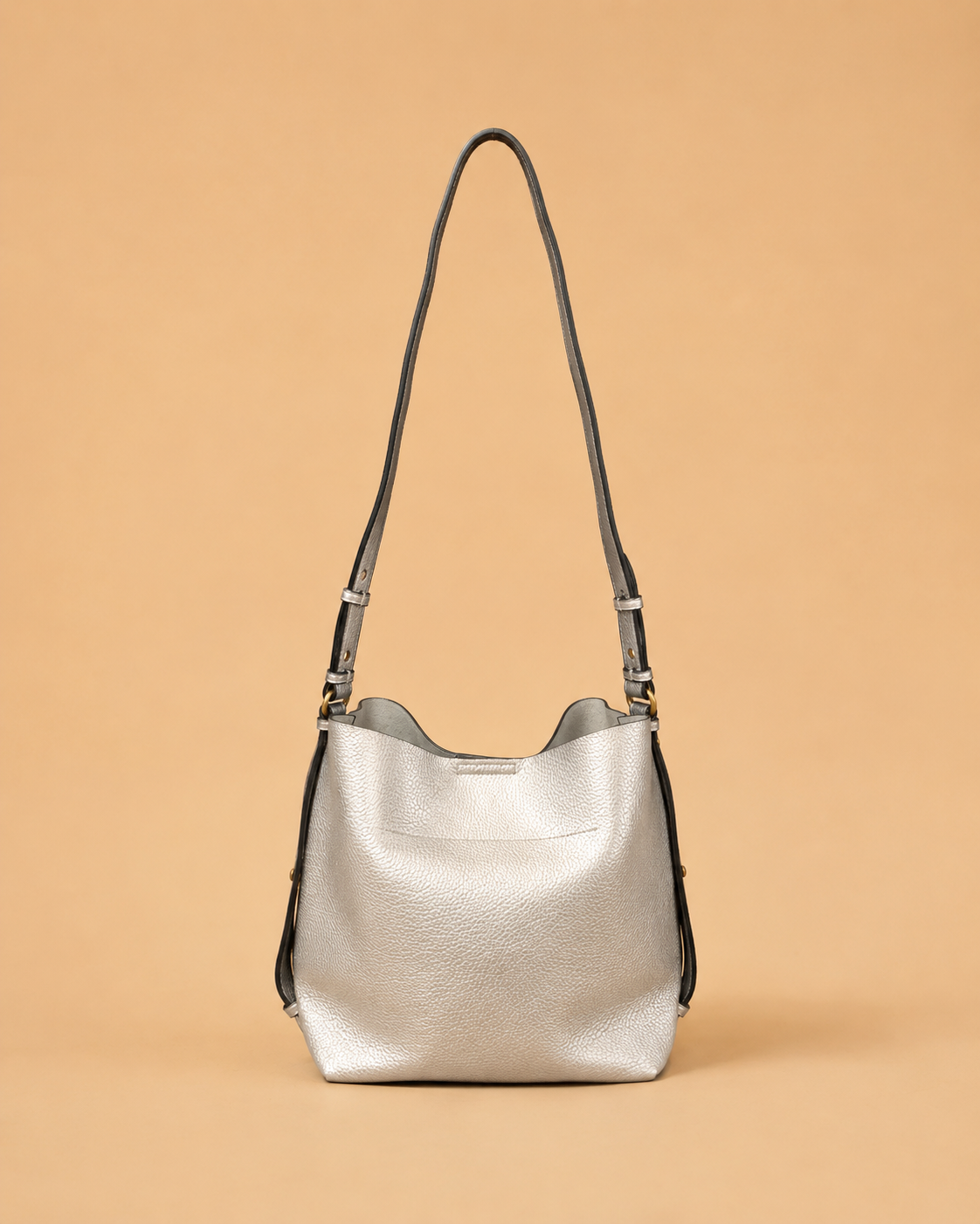 Bolso Cubo Convertible Plateado Martina K