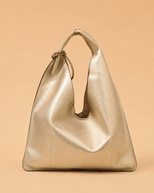 Bolso Hobo Dorado de Asa Ancha Martina K