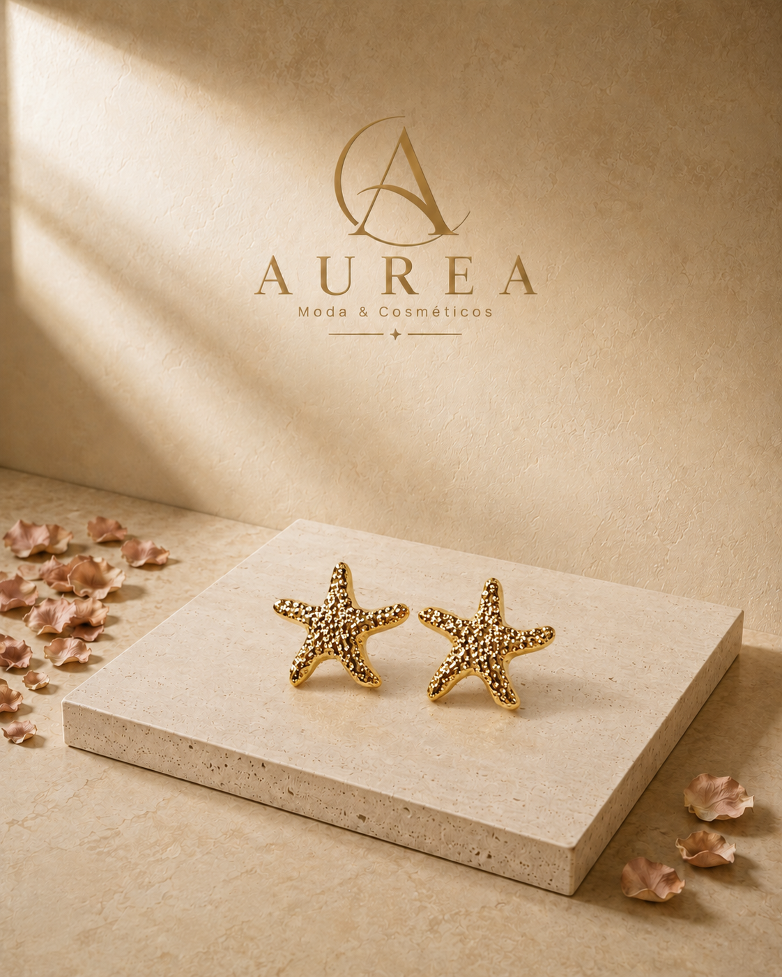 Pendientes Estrella de Mar Dorados