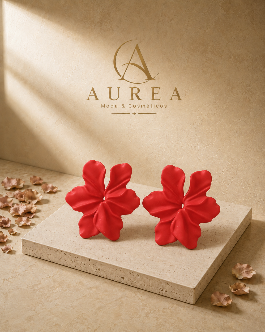 Pendientes Flor Roja