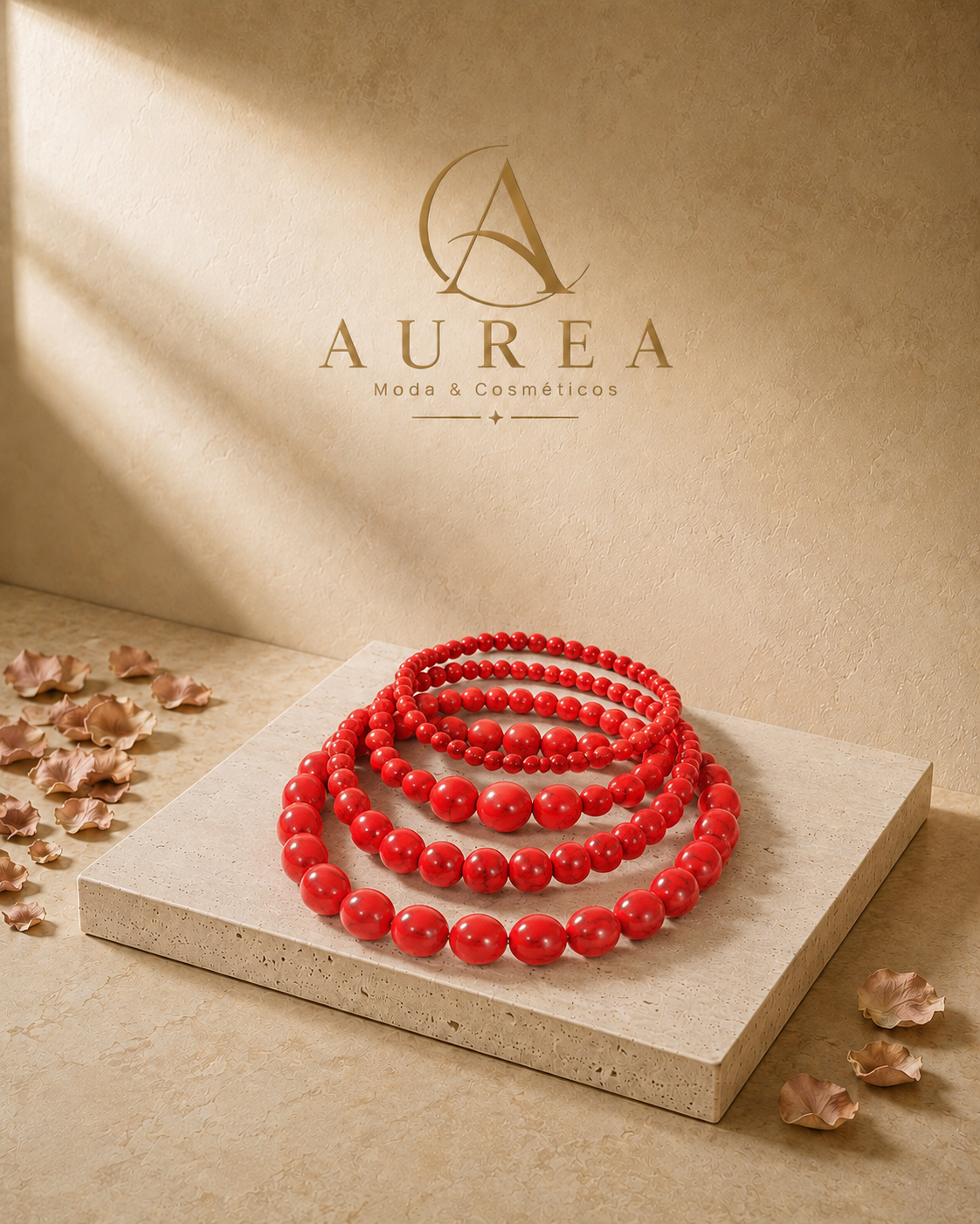 Set de pulseras de Cuentas Rojas