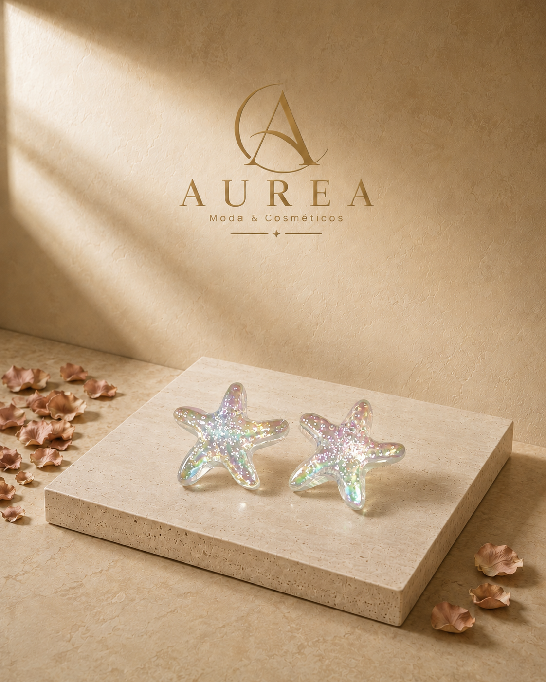 Pendientes Estrella de Mar Iridiscentes