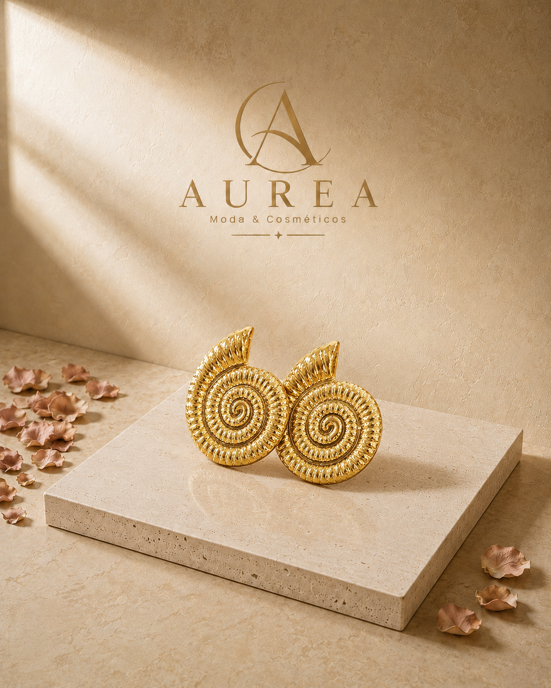 Pendientes Caracola Dorados