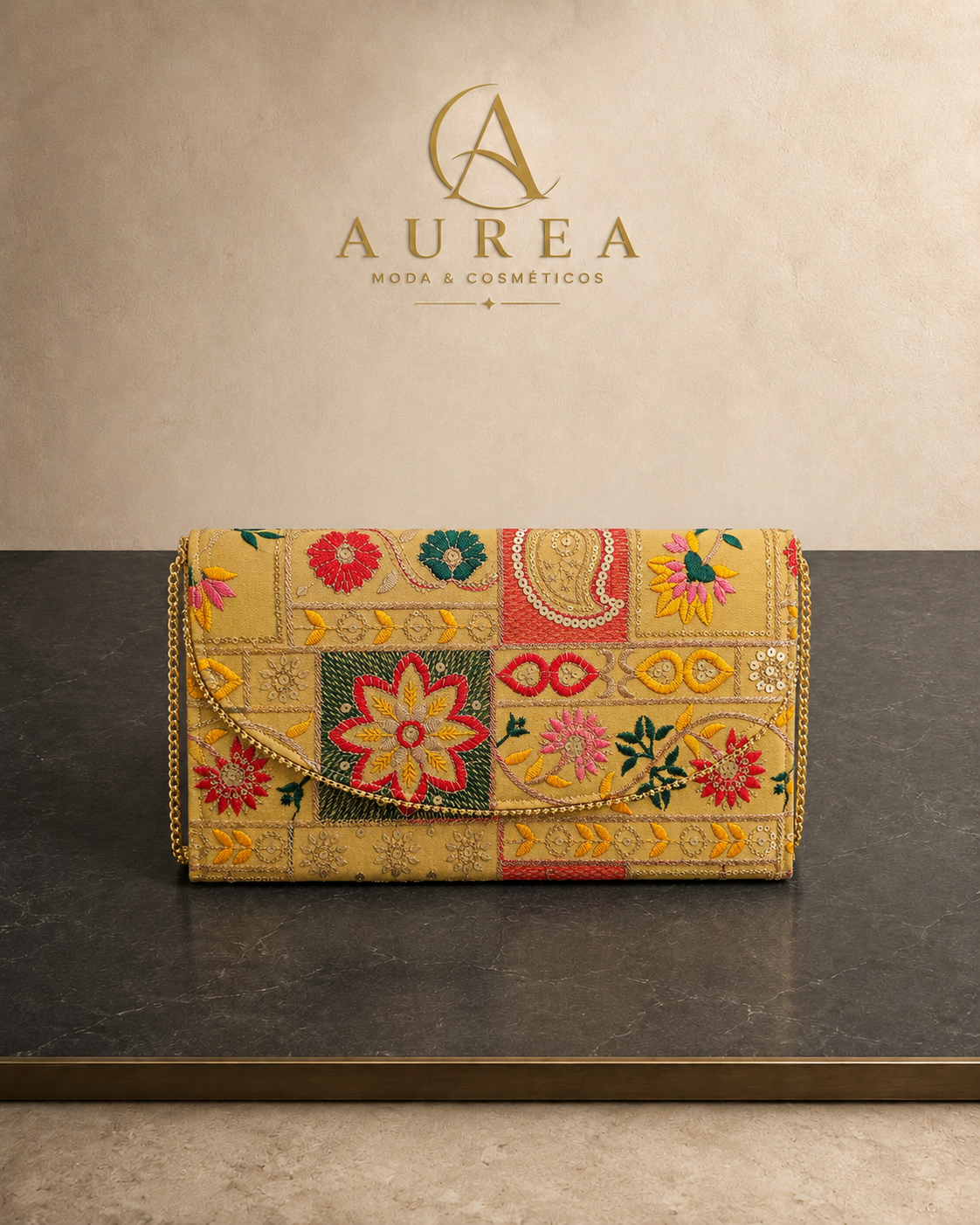Bolso Clutch Bordado Jaipur