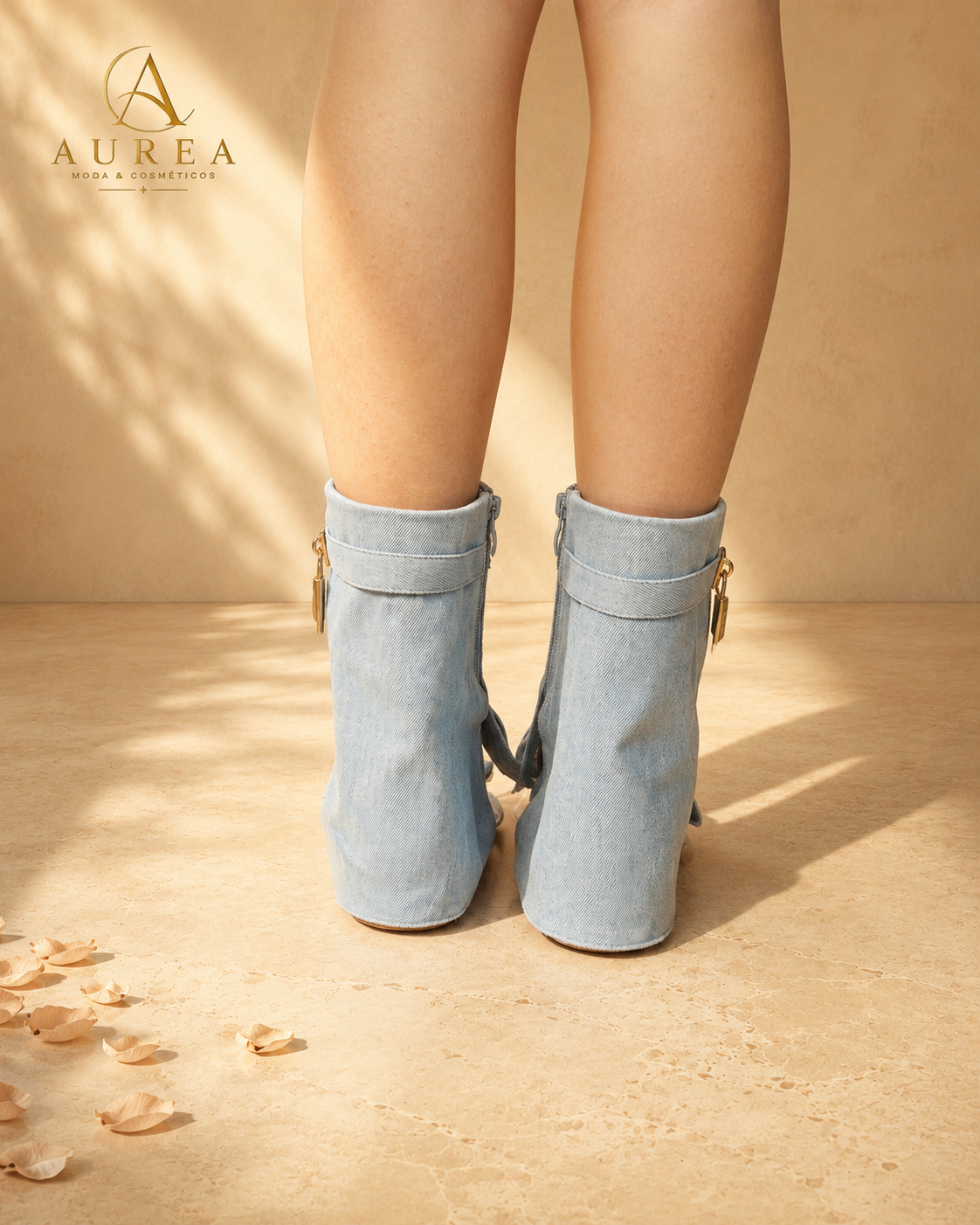 Sandalia Botín Denim Cielo