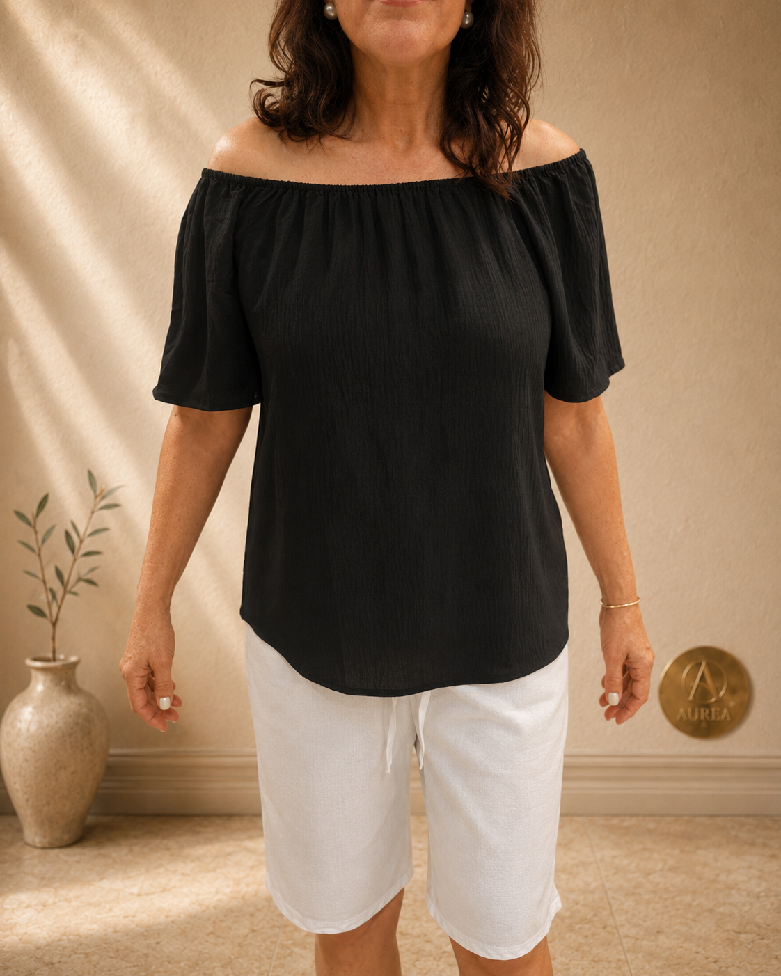 Blusa Bardot Fluida de Hombros Descubiertos