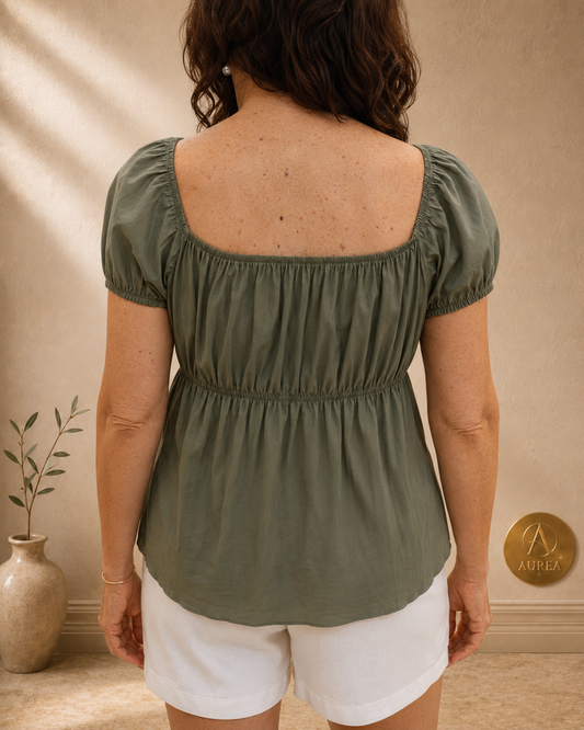Blusa Verde Oliva con Lazada