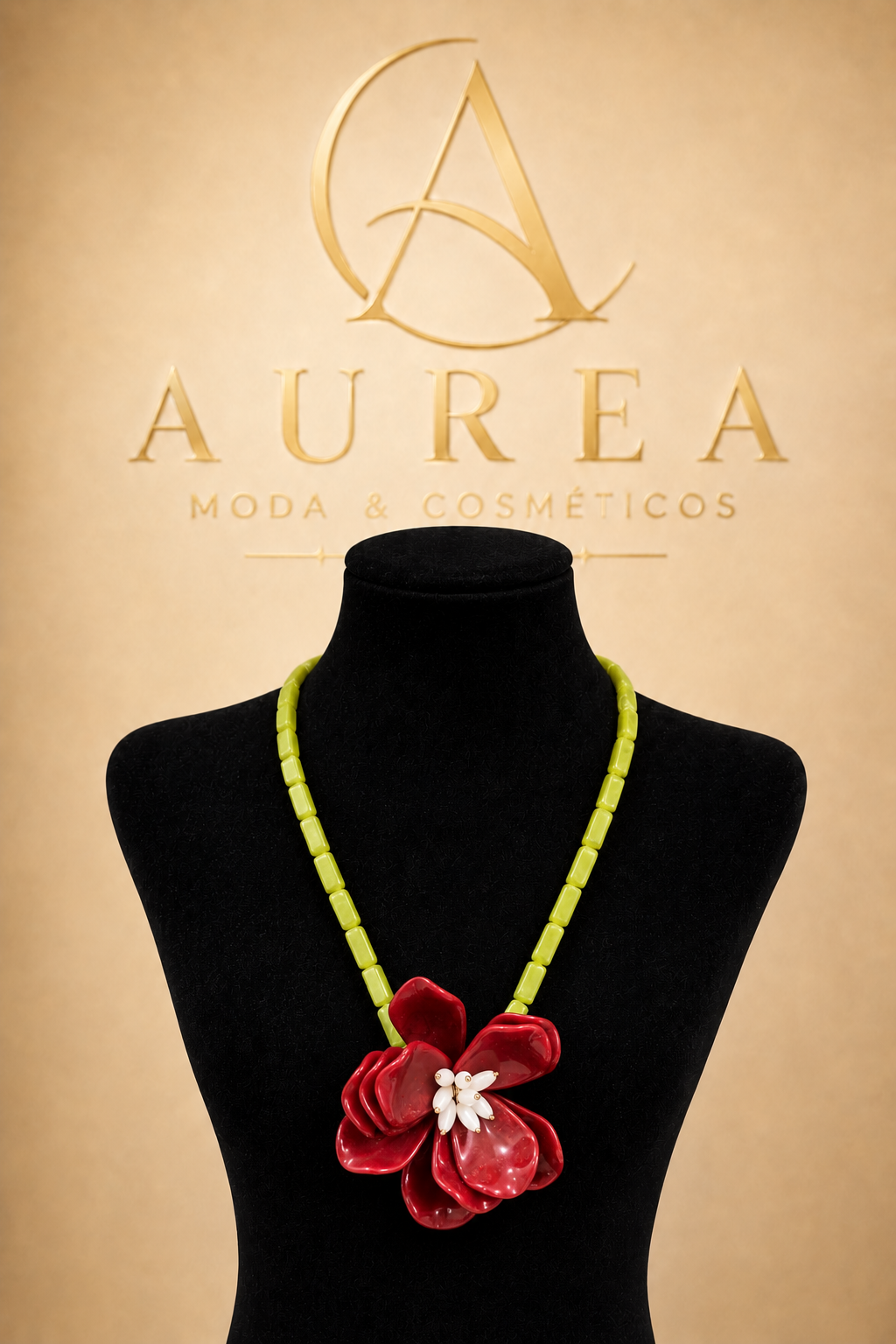 Collar Hibiscus Rojo