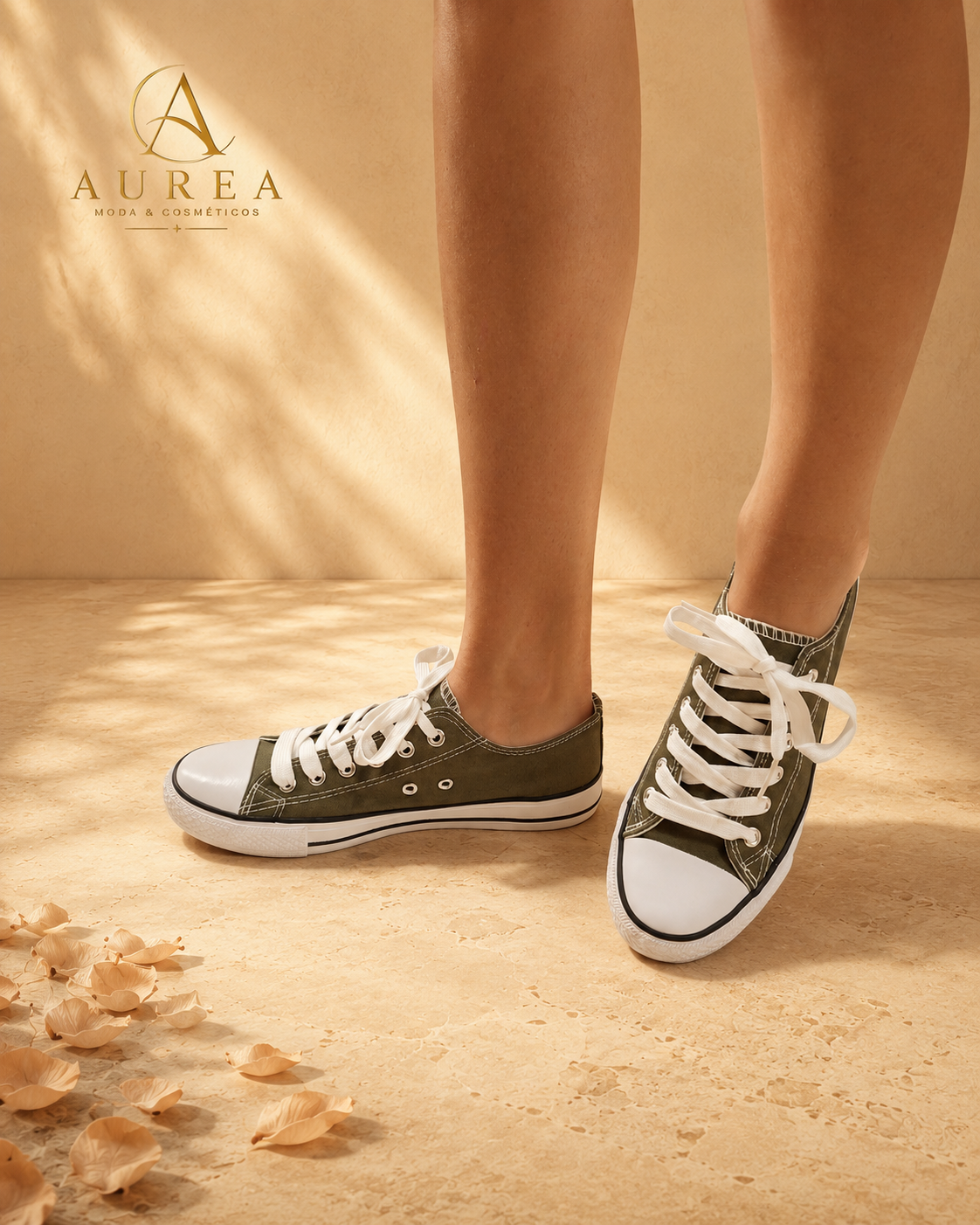 Zapatilla Lona Verde Oliva