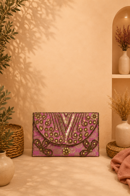 Bolso Clutch Bordado Maharani