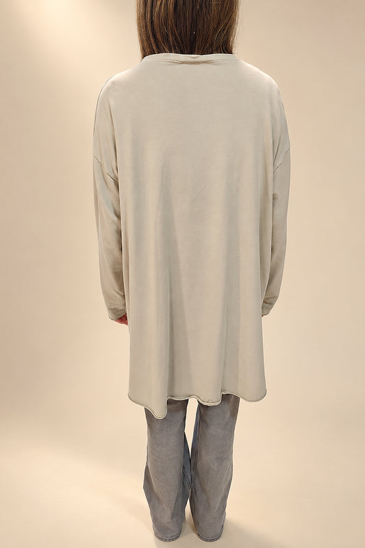Sudadera Beige Asimétrica Calavera