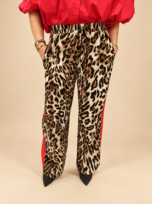 Pantalón Recto Estampado Leopardo